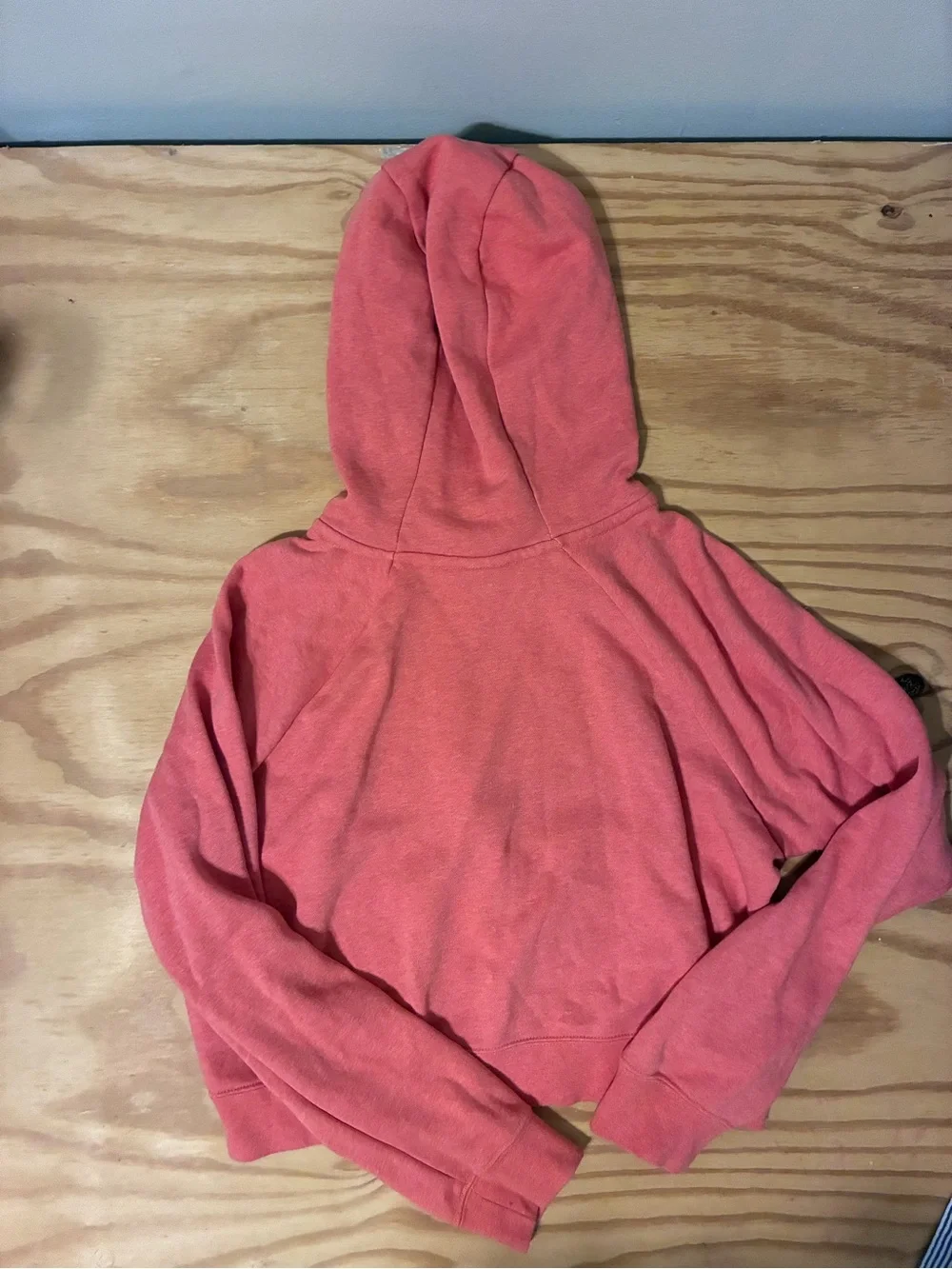 Nike Coral-Orange Logo Cropped Hoodie